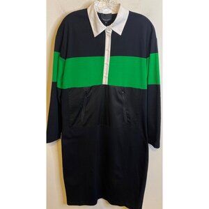 NEW CYNTHIA ROWLEY Rugby Cotton Knit Shirt Dress Medium Jersey Long Sleeve